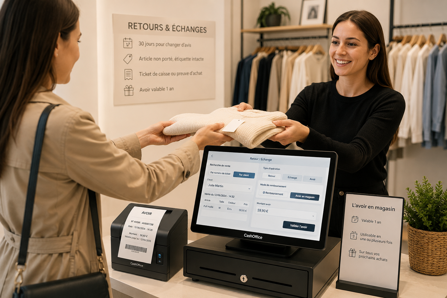 Gestion des retours - boutique prêt-à-porter